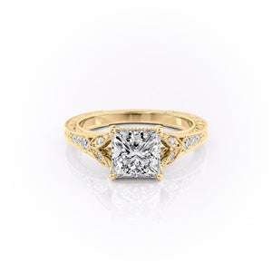 The Violet Set With A 1.5 Carat Princess Moissanite