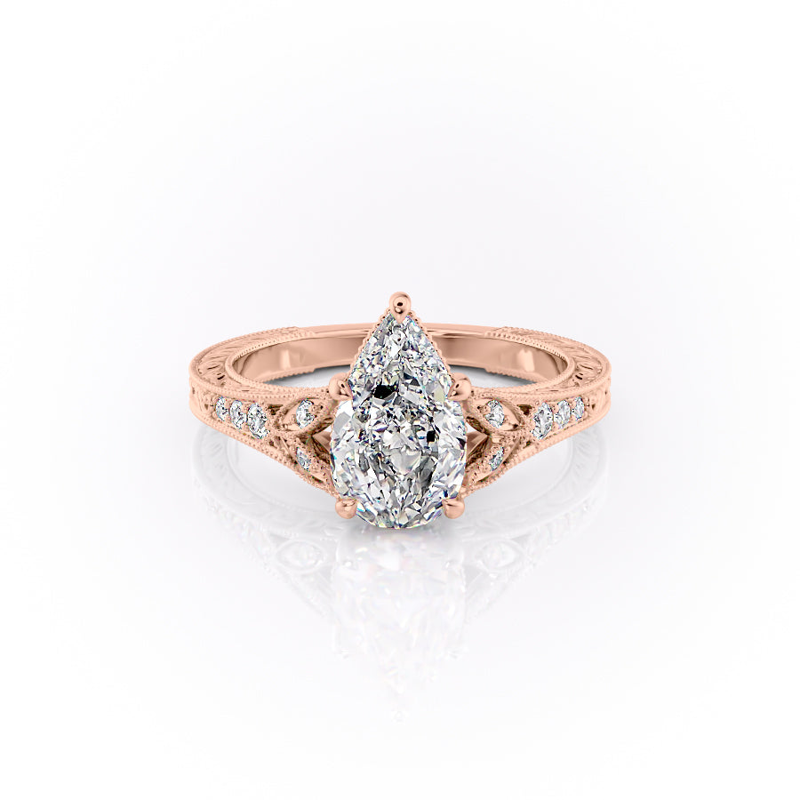 The Violet Set With A 1.5 Carat Pear Lab Diamond
