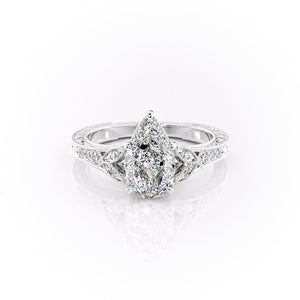 The Violet Set With A 5 Carat Pear Moissanite