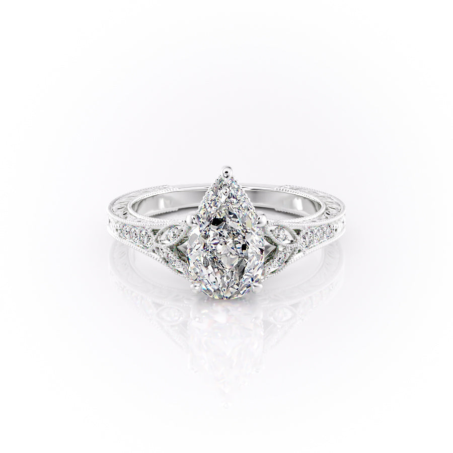 The Violet Set With A 2.5 Carat Pear Lab Diamond