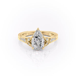 The Violet Set With A 2.5 Carat Pear Lab Diamond