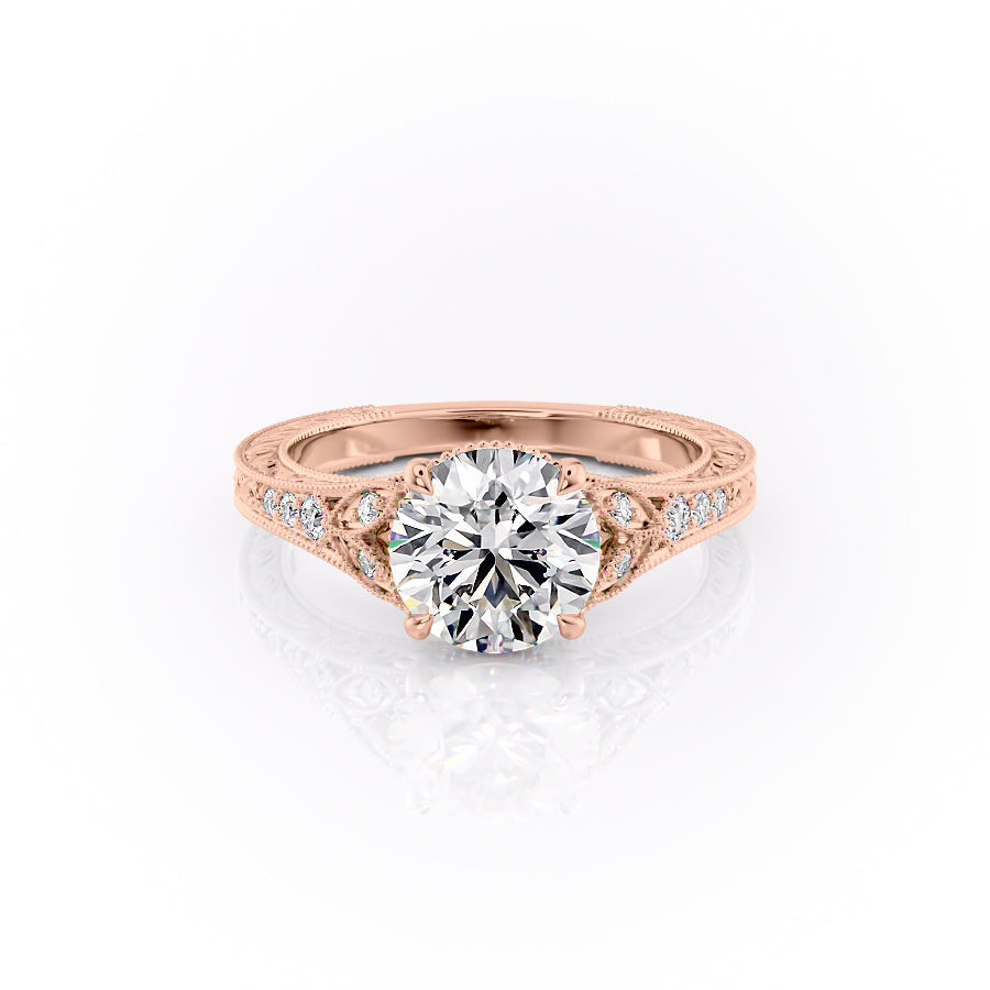 The Violet Set With A 3 Carat Round Lab Diamond