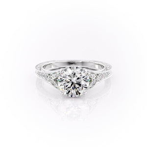 The Violet Set With A 2.5 Carat Round Moissanite