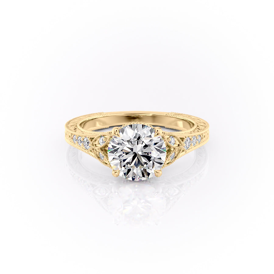 The Violet Set With A 3 Carat Round Lab Diamond