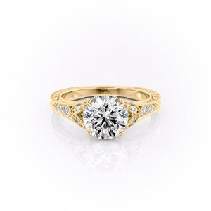 The Violet Set With A 4.5 Carat Round Moissanite