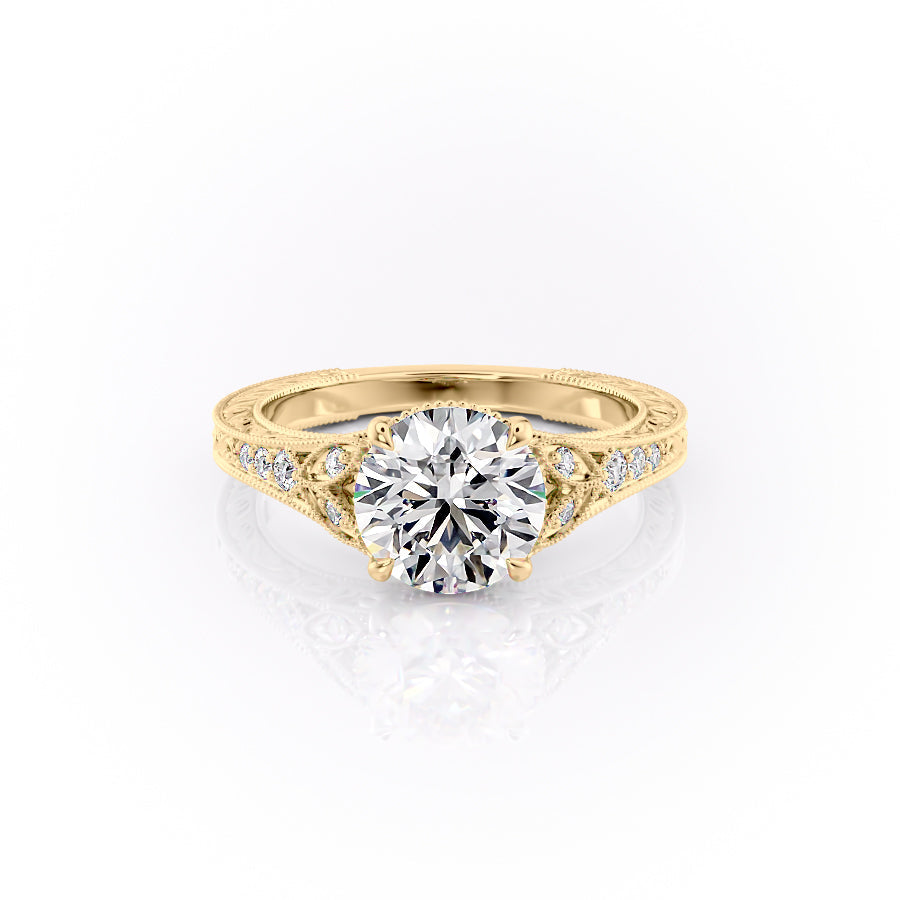 The Violet Set With A Round Moissanite