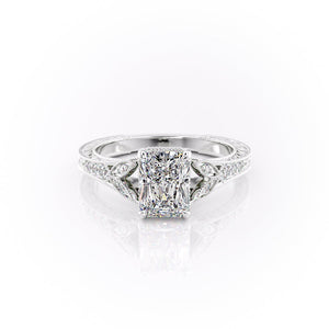 The Violet Set With A 1 Carat Radiant Lab Diamond