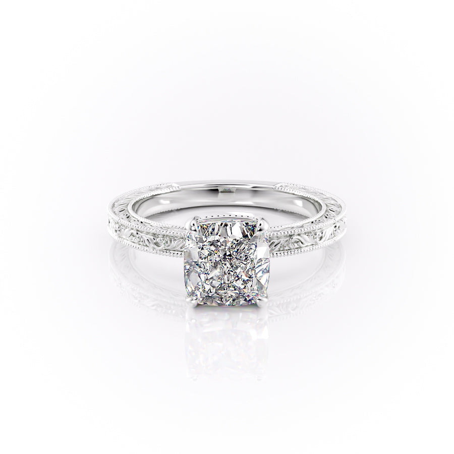 The Sierra Set With A 1 Carat Cushion Moissanite
