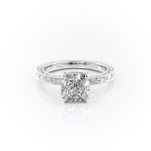 The Sierra Set With A 2 Carat Cushion Moissanite