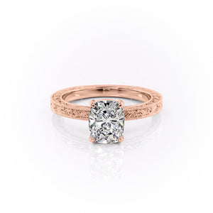 The Sierra Set With A 1.5 Carat Elongated Cushion Lab Diamond