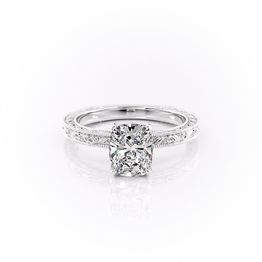 The Sierra Set With A 3 Carat Elongated Cushion Lab Diamond