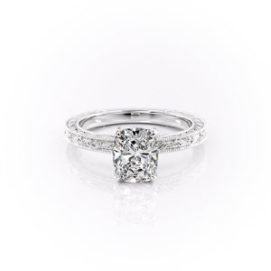 The Sierra Set With A 2.5 Carat Elongated Cushion Lab Diamond