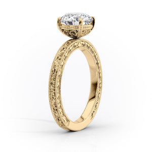 The Sierra Set With A 1.5 Carat Elongated Cushion Lab Diamond