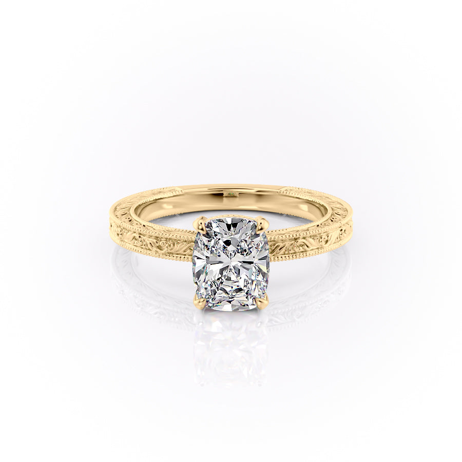 The Sierra Set With A 1 Carat Elongated Cushion Moissanite