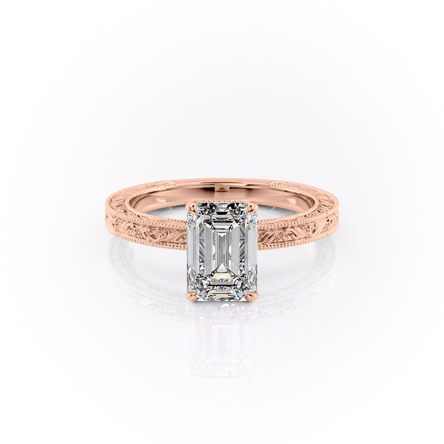 The Sierra Set With A 3 Carat Emerald Lab Diamond