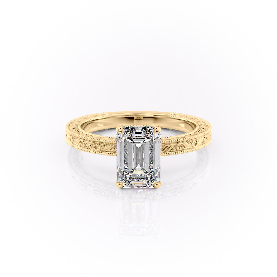 The Sierra Set With A 2 Carat Emerald Lab Diamond