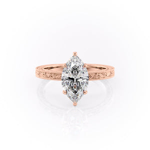 The Sierra Set With A 1.5 Carat Marquise Lab Diamond