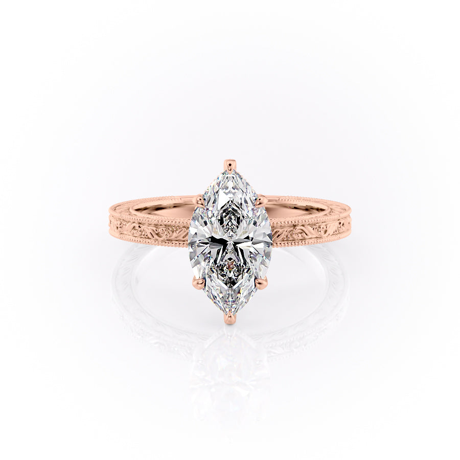 The Sierra Set With A 1 Carat Marquise Moissanite