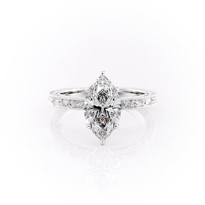 The Sierra Set With A 1 Carat Marquise Lab Diamond