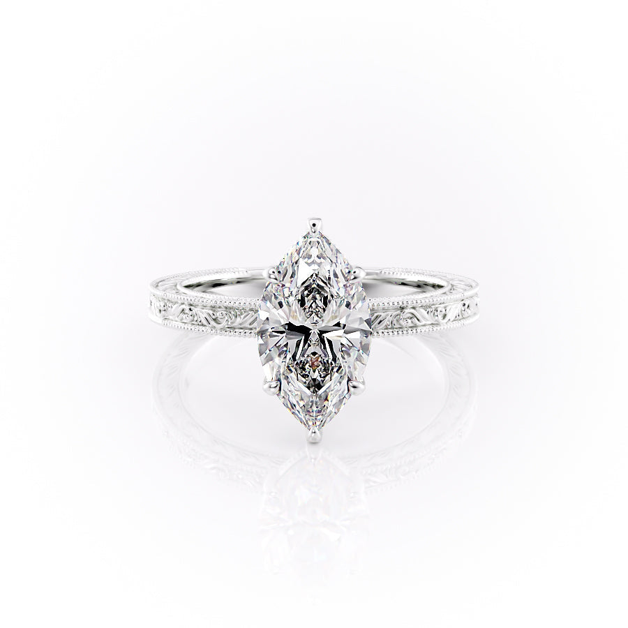 The Sierra Set With A 2 Carat Marquise Moissanite