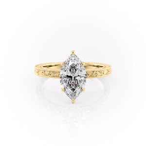 The Sierra Set With A 3 Carat Marquise Moissanite