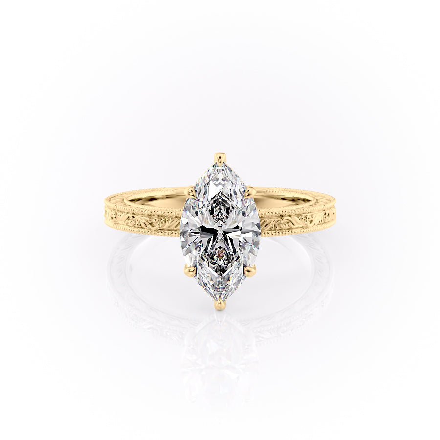 The Sierra Set With A 1 Carat Marquise Lab Diamond