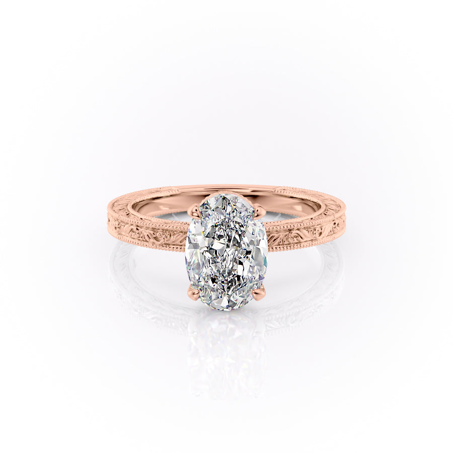 The Sierra Set With A 3 Carat Oval Lab Diamond