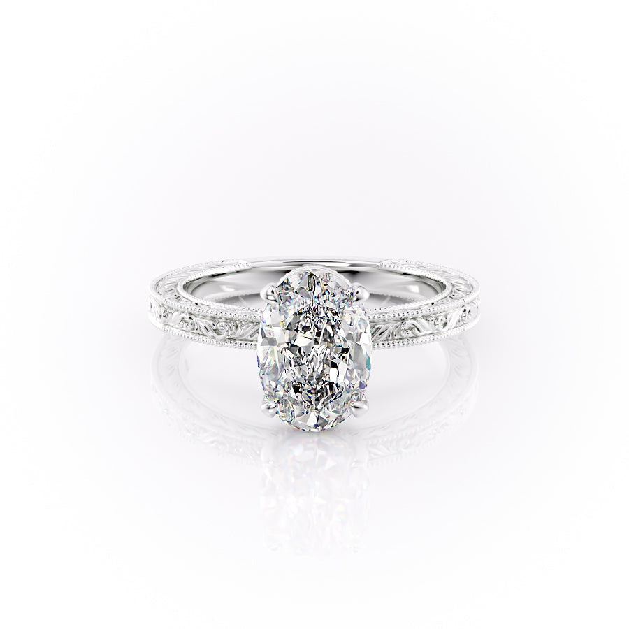 The Sierra Set With A 1 Carat Oval Lab Diamond