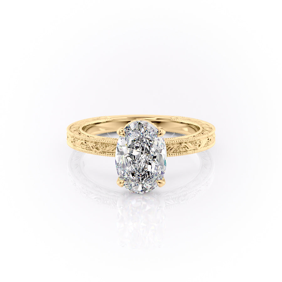 The Sierra Set With A 1 Carat Oval Lab Diamond