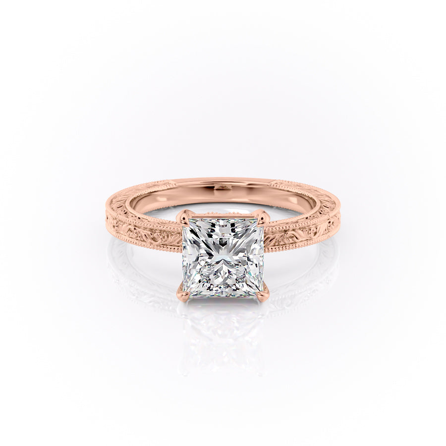 The Sierra Set With A 1 Carat Princess Moissanite