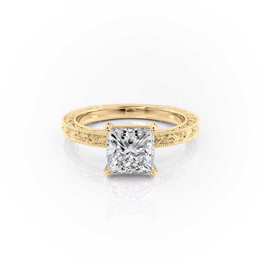 The Sierra Set With A 2 Carat Princess Moissanite