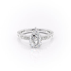 The Sierra Set With A 1.5 Carat Pear Lab Diamond
