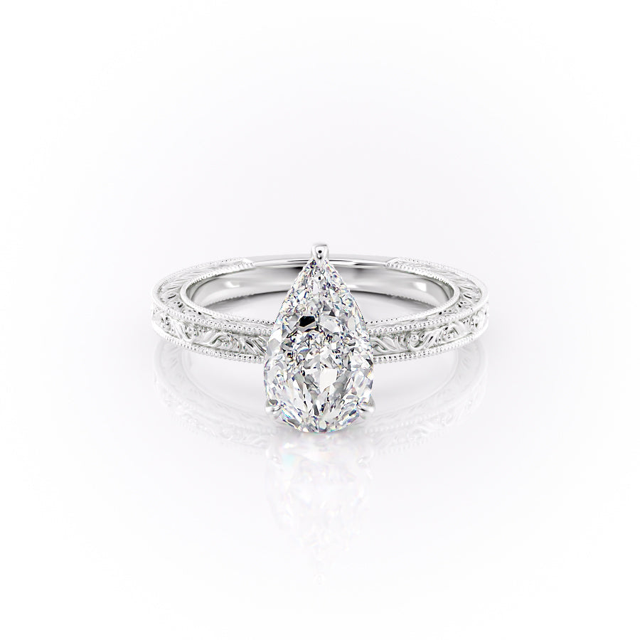 The Sierra Set With A 1 Carat Pear Moissanite