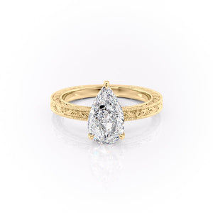 The Sierra Set With A 1 Carat Pear Moissanite