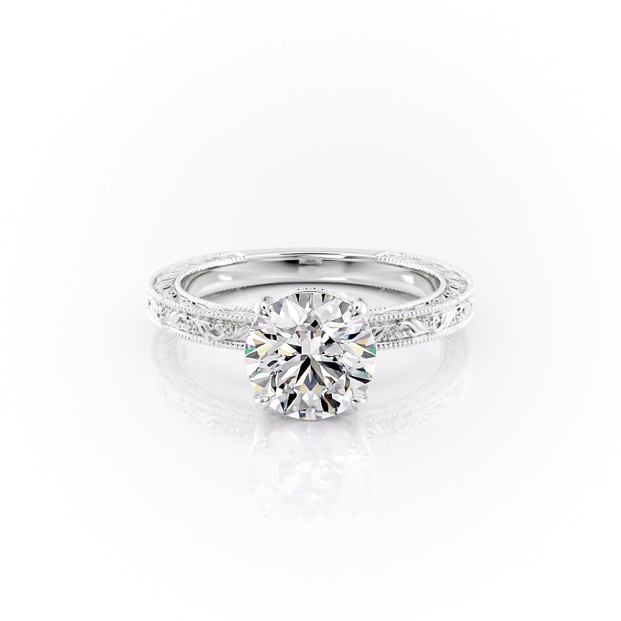 The Sierra Set With A 2 Carat Round Moissanite