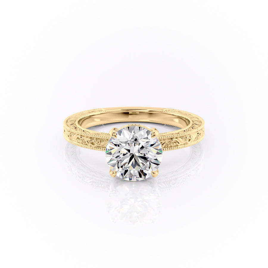 The Sierra Set With A 1 Carat Round Moissanite