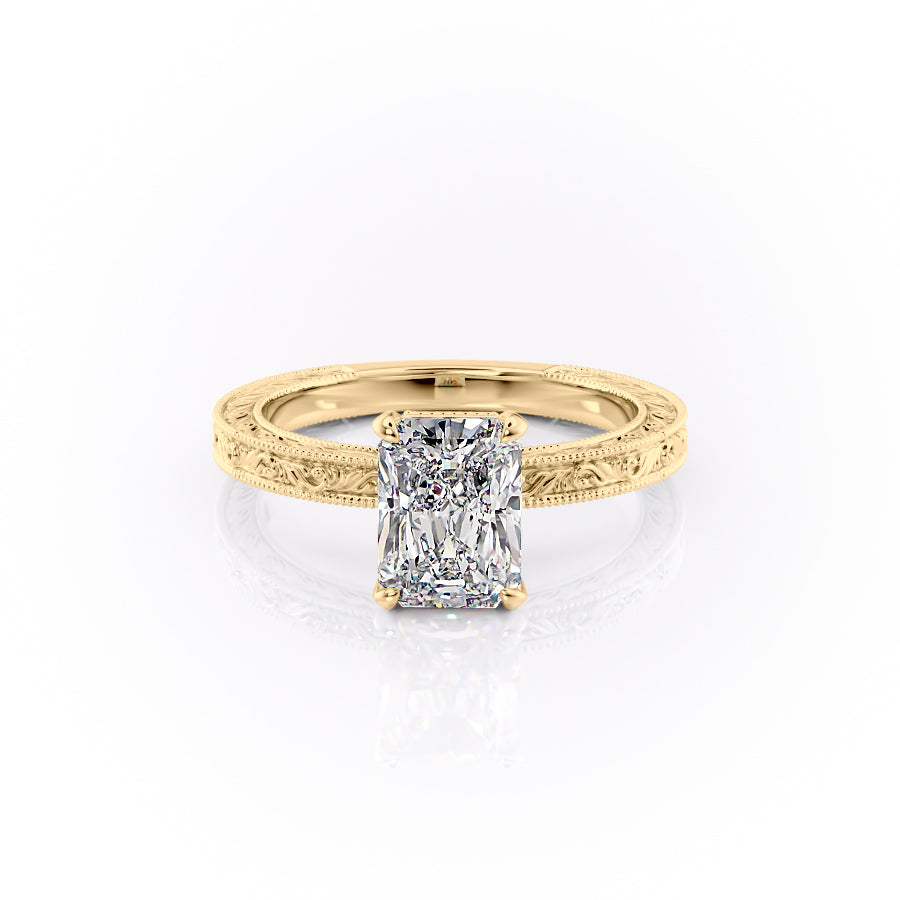 The Sierra Set With A 3 Carat Radiant Moissanite
