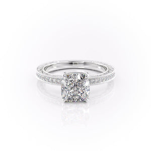The Pave Sierra Set With A 1 Carat Cushion Lab Diamond