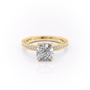 The Pave Sierra Set With A 1 Carat Cushion Lab Diamond