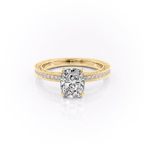 The Pave Sierra Set With A 1 Carat Elongated Cushion Lab Diamond