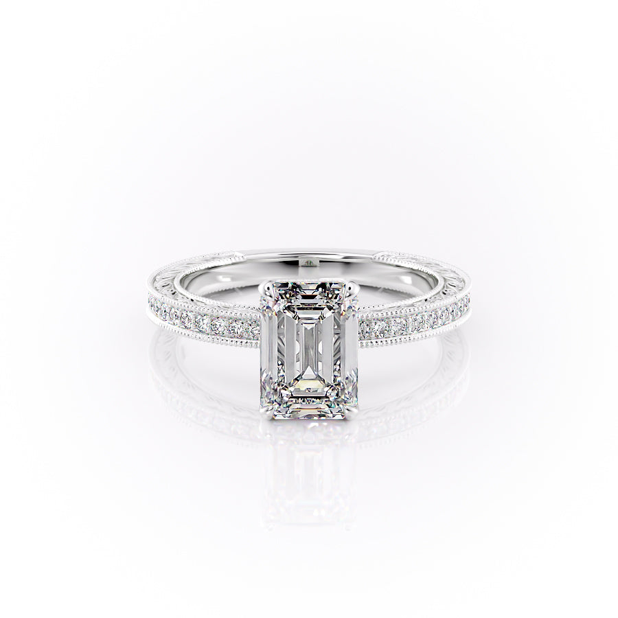 The Pave Sierra Set With A 1 Carat Emerald Lab Diamond
