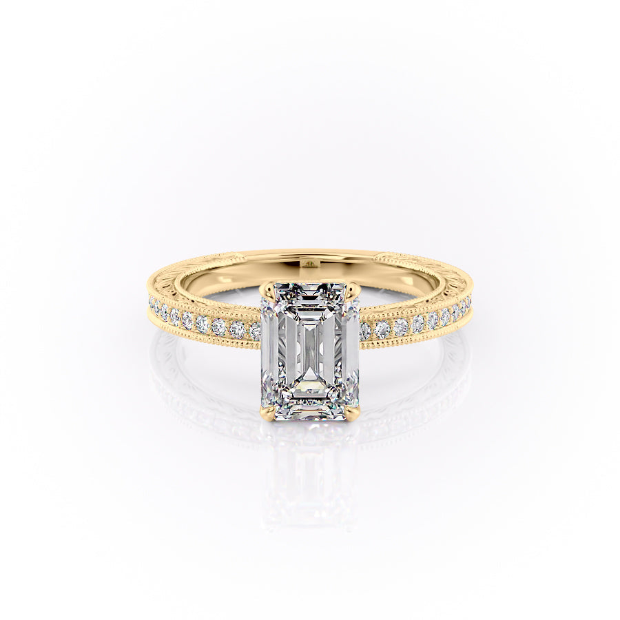 The Pave Sierra Set With A 2.5 Carat Emerald Lab Diamond