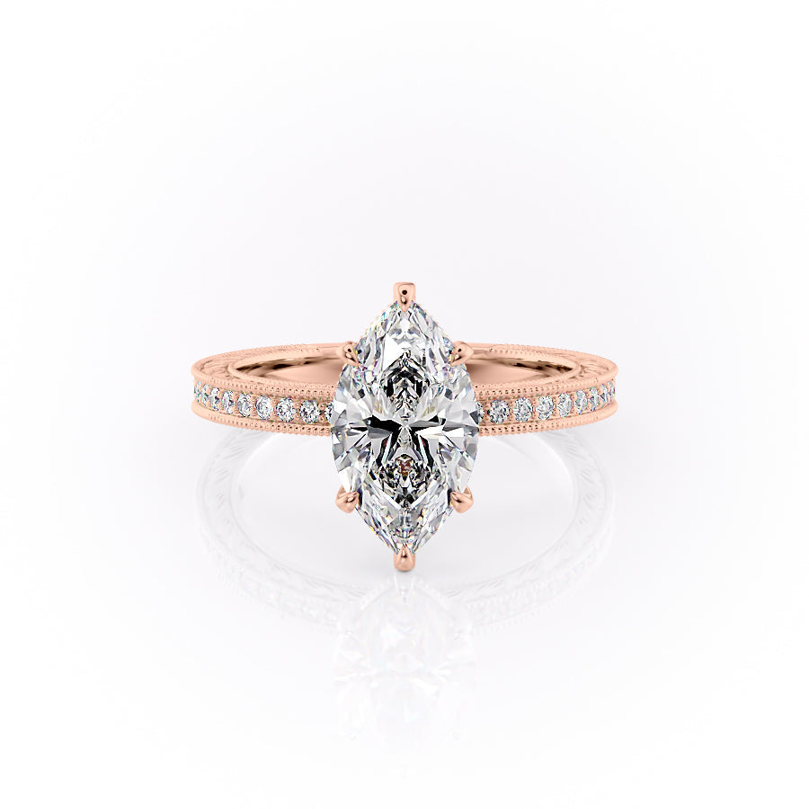 The Pave Sierra Set With A 1 Carat Marquise Lab Diamond
