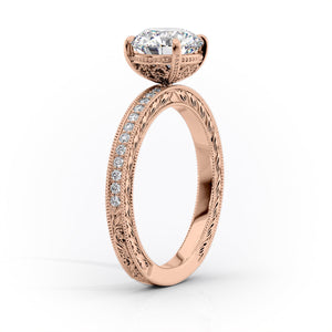 The Pave Sierra Set With A 1 Carat Marquise Lab Diamond