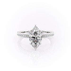 The Pave Sierra Set With A 2.5 Carat Marquise Lab Diamond