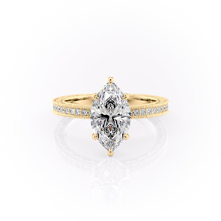 The Pave Sierra Set With A 1 Carat Marquise Lab Diamond