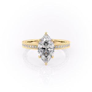 The Pave Sierra Set With A 1 Carat Marquise Lab Diamond