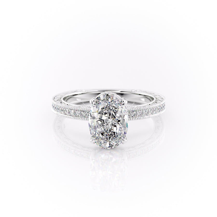 The Pave Sierra Set With A 2 Carat Oval Lab Diamond