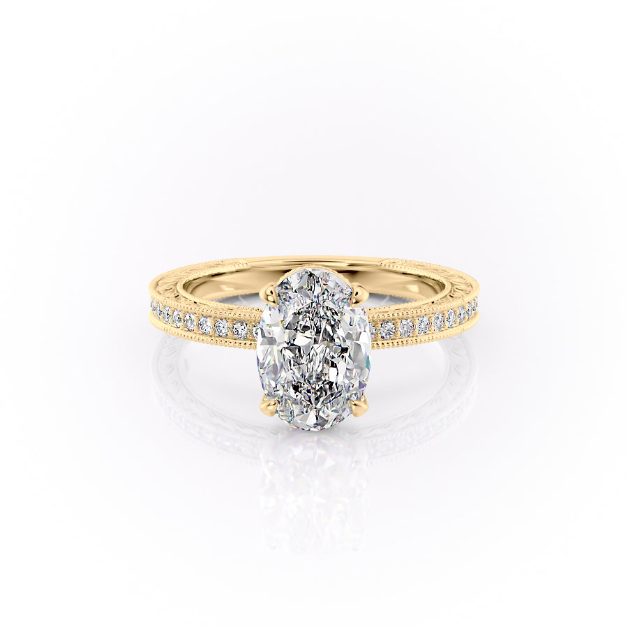 The Pave Sierra Set With A 2 Carat Oval Lab Diamond