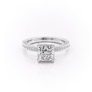 The Pave Sierra Set With A 1 Carat Princess Lab Diamond